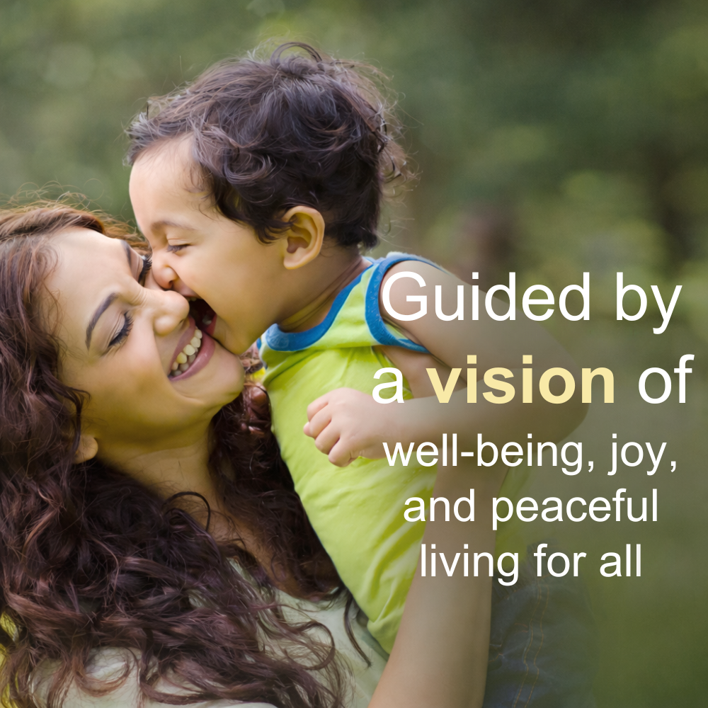 Guided by a vision of well being joy and peaceful living for all 2